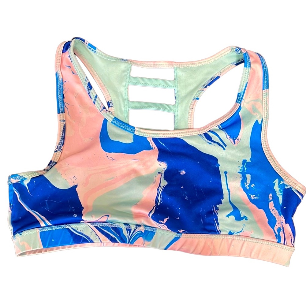 Ideology ‘Believe in Movement’ Fully Lined Water Color Girls Swim Top Size L